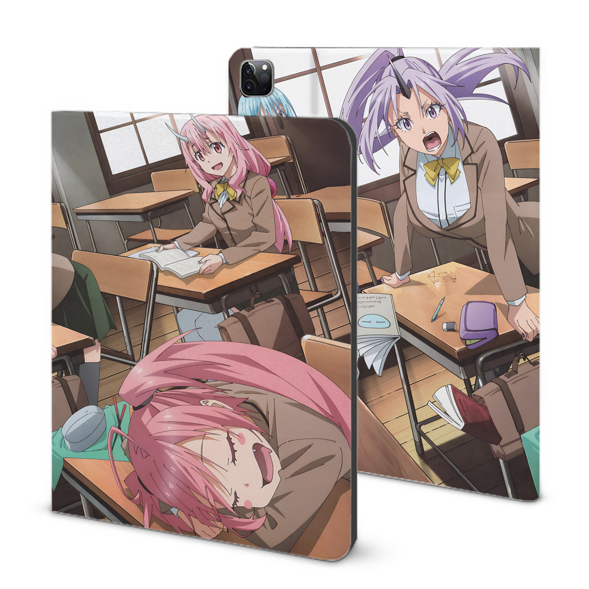 （画像用） 転スラ Regarding Reincarnated to Slime IPad ケース ブック型 PUレザー TPU 耐衝撃 軽量 薄型 ペン収納なし 全面保護 IPad 各モデル対応